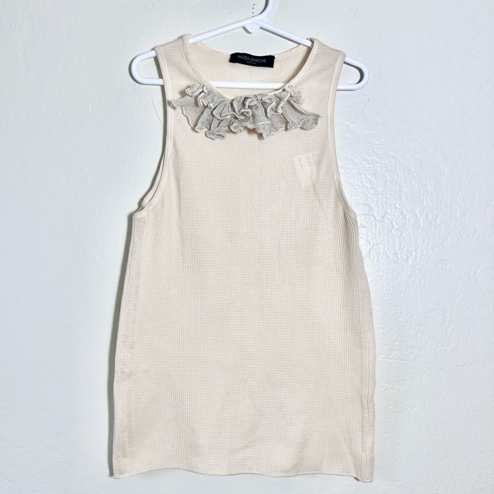 Piazza Sempione Ruffle Neck Tank US Size S (IT Med)